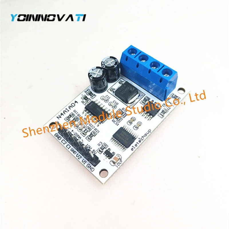 YT 1pcs N4AIA04 4-20MA/0-20MA/0-5V/0-10V 4ch Voltage Analog Acquisition RS485 Modbus RTU ADC Module