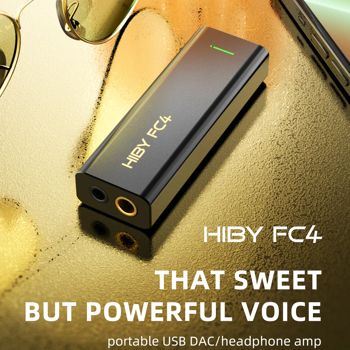 HiBy FC4 Dongle USB DAC Headphone Amplifier MQA authenticated  Decoding Audio DSD256 3.5mm 4.4mm Outputs for Android iOS Win10