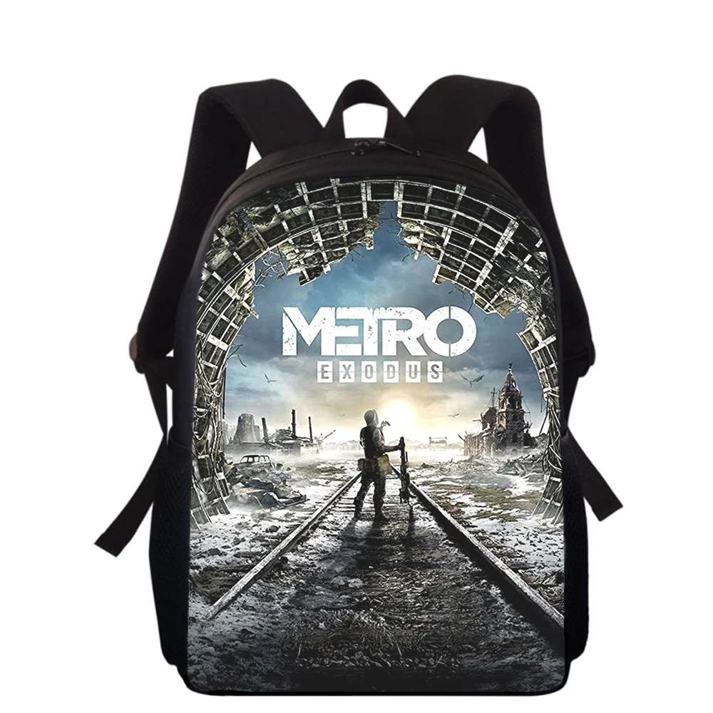 3D Print sacos escolares primários para meninos e meninas, estudantes sacos de livros escolares, jogo Metro Redux, 16"