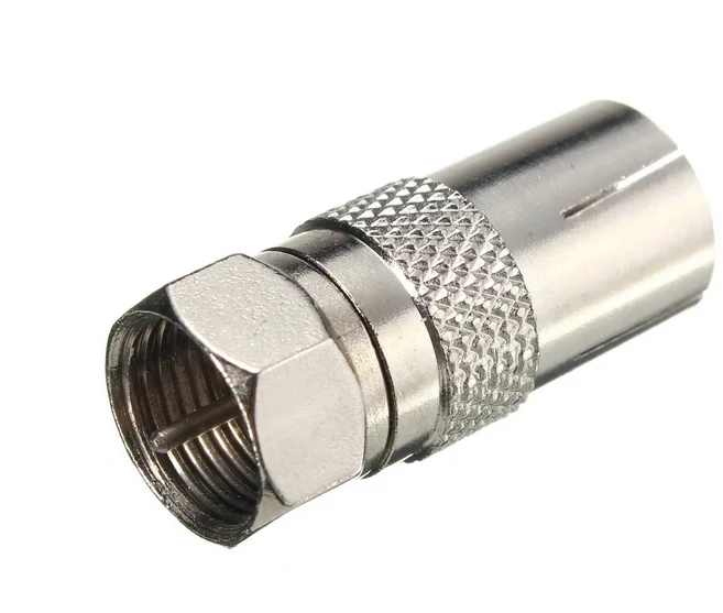 RF Female Socket To F Type Screw Male Plug Adapter Converter Coax TV Ariel