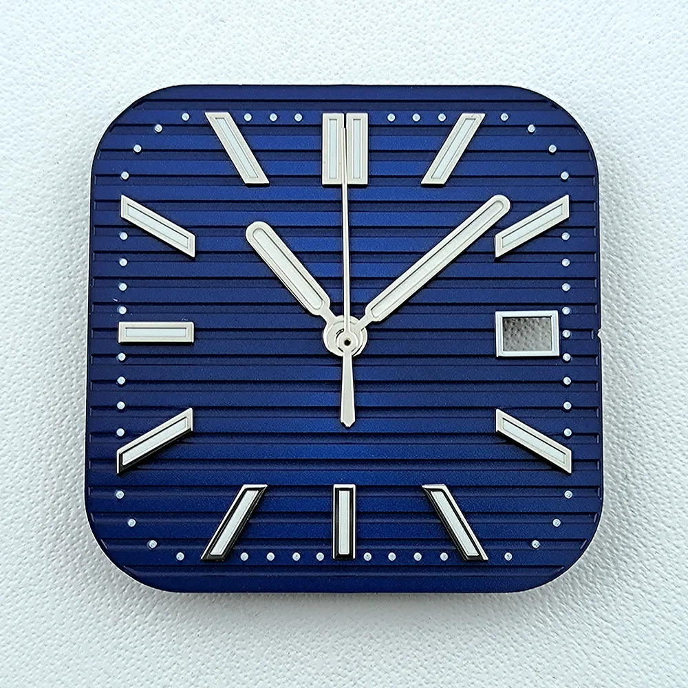 29.5mm NH35 dial Square Dial Custom Logo watch dial green luminous suitable for NH35/NH36 movement watch accessories repair tool