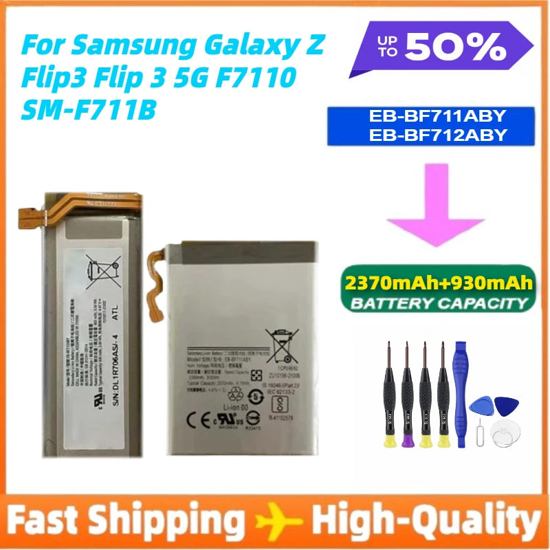 

EB-BF711ABY EB-BF712ABY Battery For Samsung Galaxy Z Flip3 Flip 3 5G F7110 SM-F711B Mobile Phone Replacement Batteries+Tools