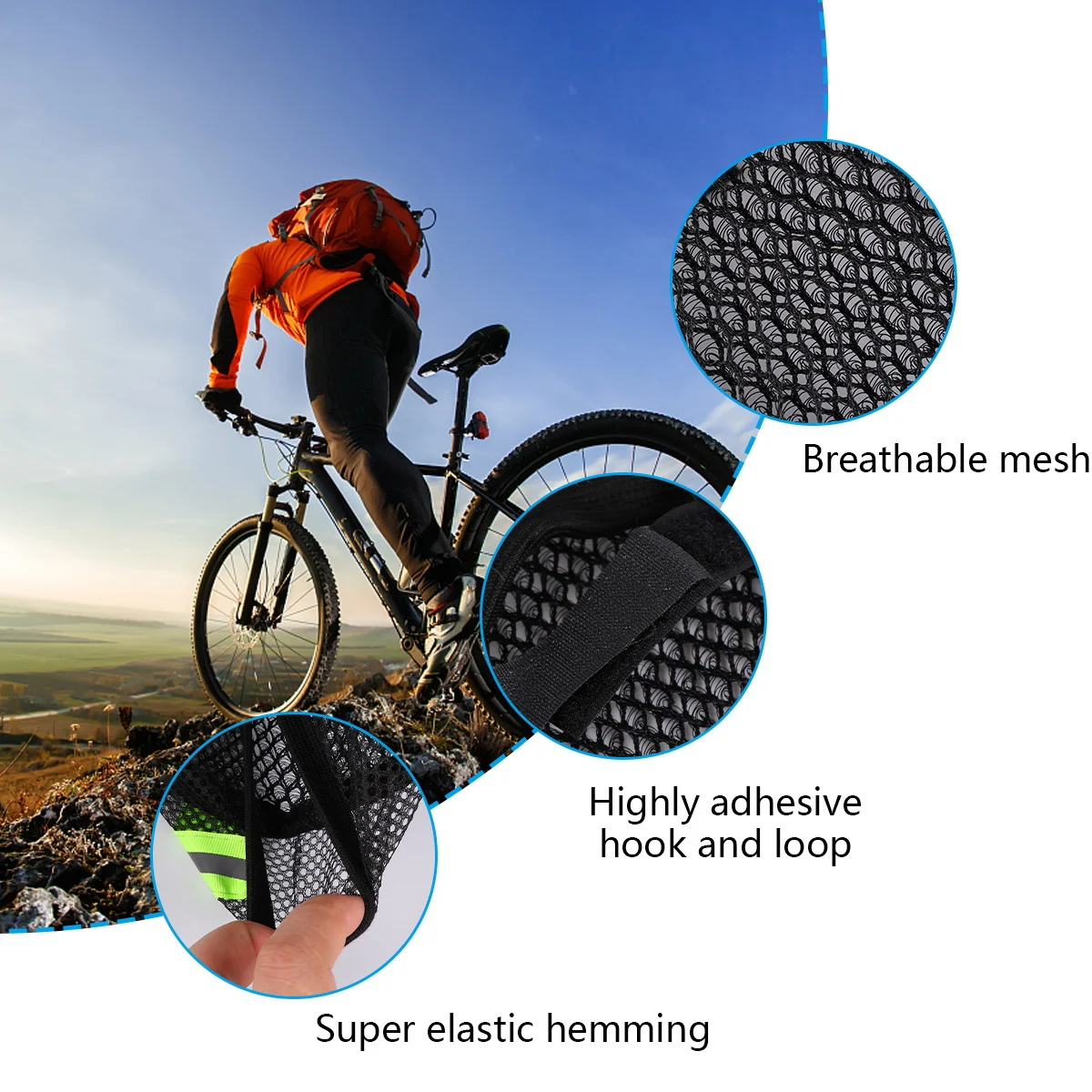 

3Pcs Sun-Proof Bike Seat Covers Black Breathable Mesh Saddle Pads Protective Mountain Bike Accessories for Riding Experience
