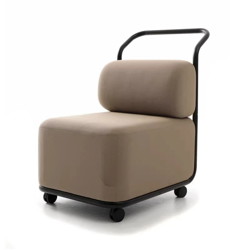Hand push movable sofa Italian office simple Internet celebrity fabric single sofa