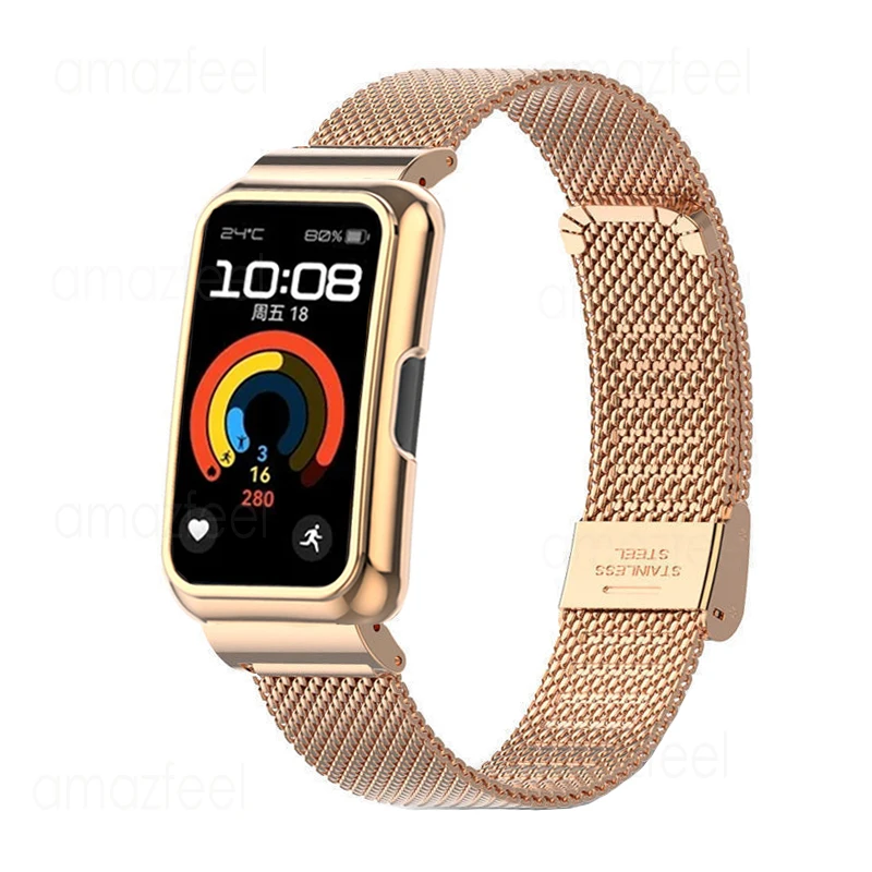 Metal Strap Case Protector for Huawei Band 9 Watchband for huawei band 8 Wristband for HUAWEI BAND 10 Bracelet Protective Frames