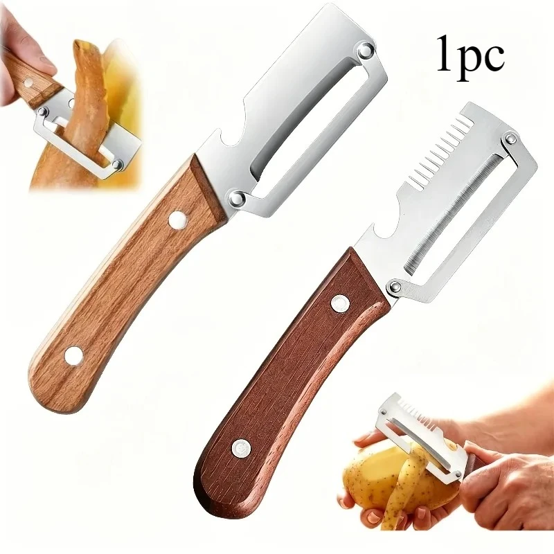 Rallador y rebanador de acero inoxidable de primera calidad, pelador de frutas y verduras multifuncional de alta resistencia, ideal para pelar hawthornes confitados, cocinas caseras, fiestas, campamentos y picnics.