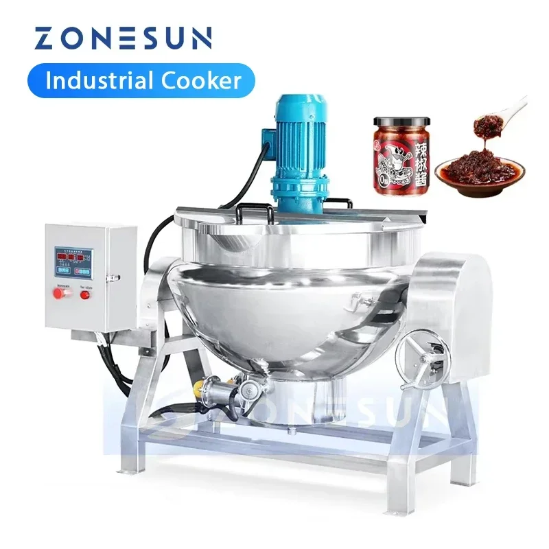 ZONESUN Industrieherd mit Mixer und Heizrührer für Fleisch, Lebensmittel, vorgekochte Mahlzeiten ZS-CG200L