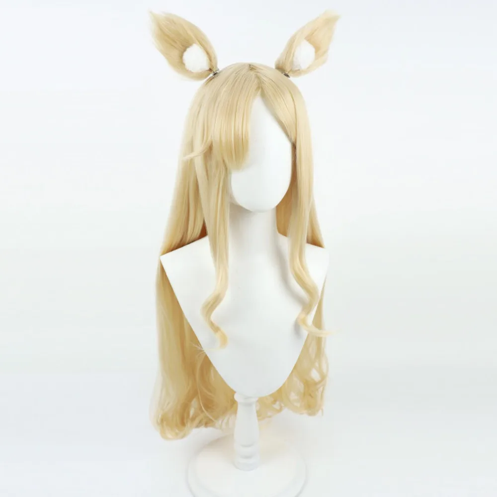 Blue Archive Yurizono Seiya Cosplay Wig Realistic Scalp with Matching Color Ears