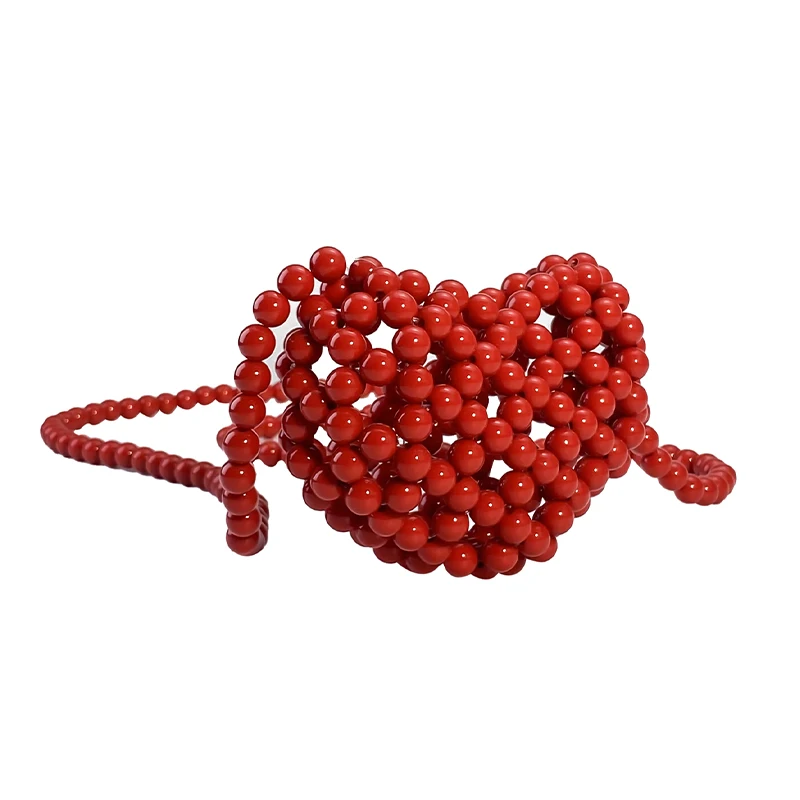 Ins niche design simple love change mini bag hand woven cute bead bag lipstick crossbody bag