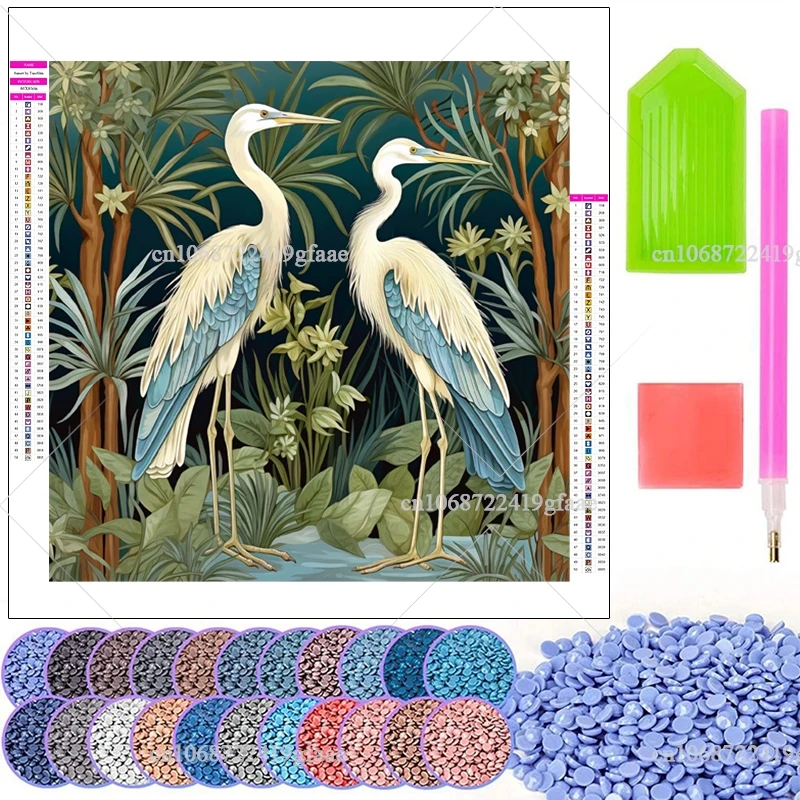 Great Blue Heron 5D DIY Diamond Painting Full Drill Rhinestones Flowers Diamond Mosaic Embroidery Sewing Cross Stitch Wall Art