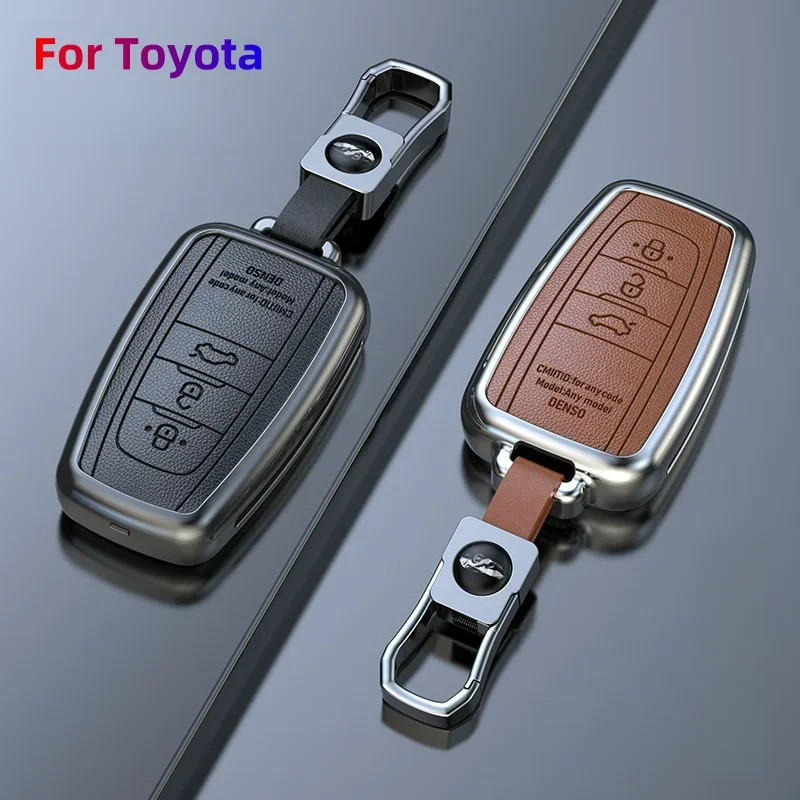 

Car Key Cover Zinc Alloy Keycase Toyota RAV4 CHR Prius Camry Corolla Crown Land Cruiser Prado Highlander Sienna Car Keychain