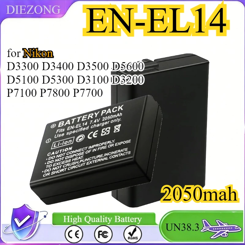 

2050mah EN-EL14a EL14 Camera Battery EN-EL14 for Nikon D3300 D3400 D3500 D5600 D5100 D5300 P7100 P7800 P7700 D3100 D3200