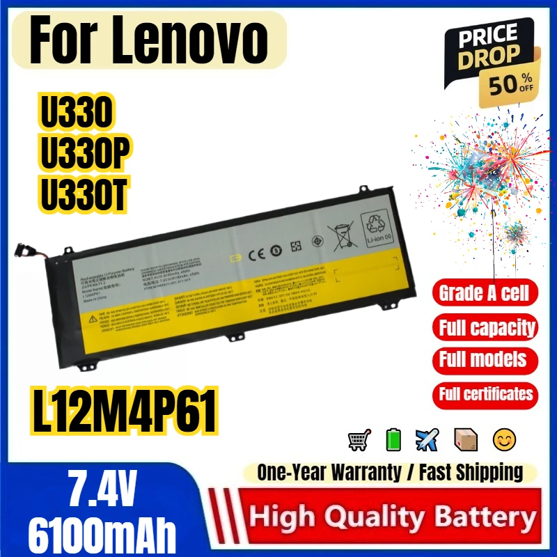 L12M4P61 for Lenovo U330 U330P U330T Laptop Battery 0 Cycle High Quality High Capacity Battery Replacement Bateria Grade A Cell