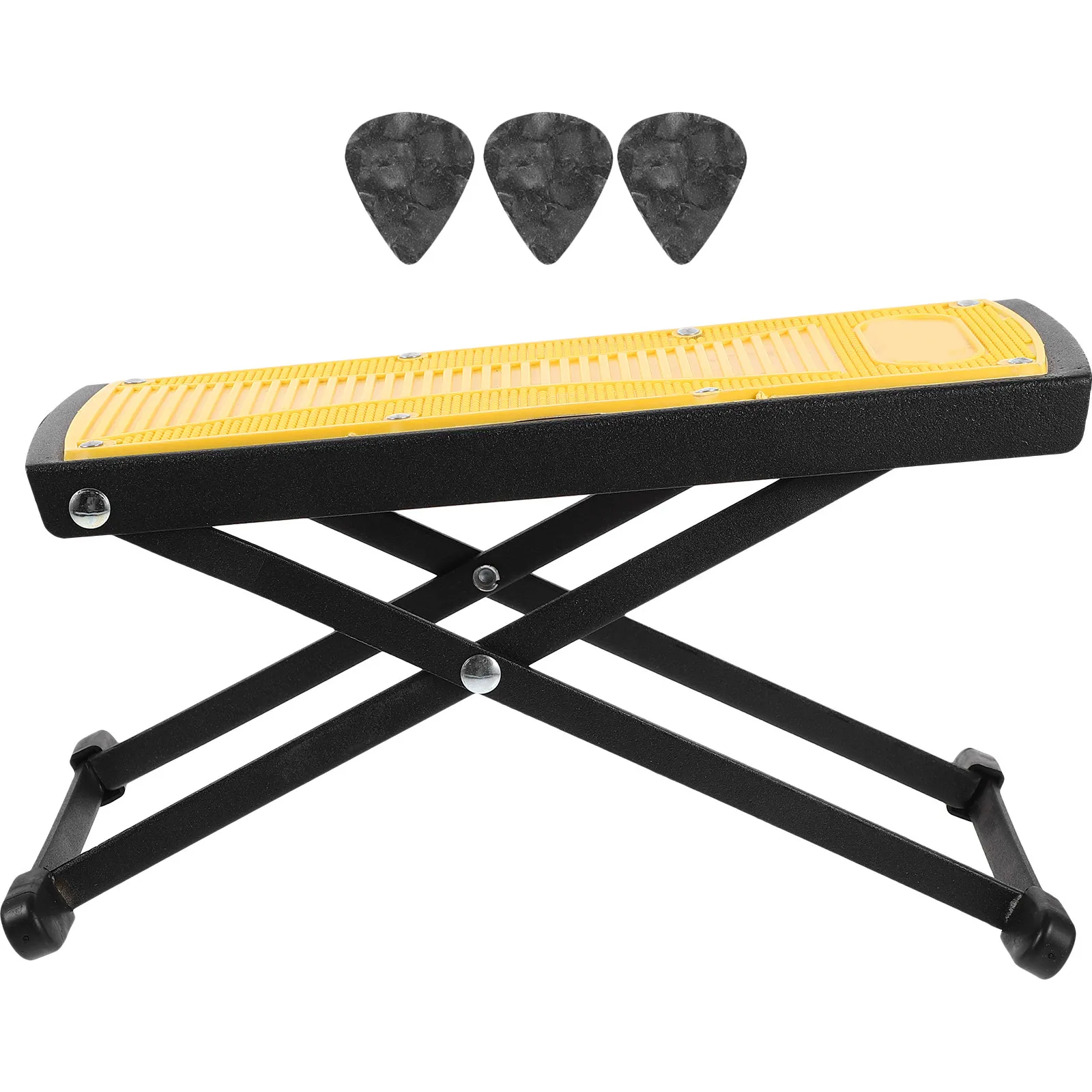1Pcs Stylish Guitar Performance Footboard Pedal Ergonomic Foldable Lightweight Foot Support for Guitarists Learners Yellow