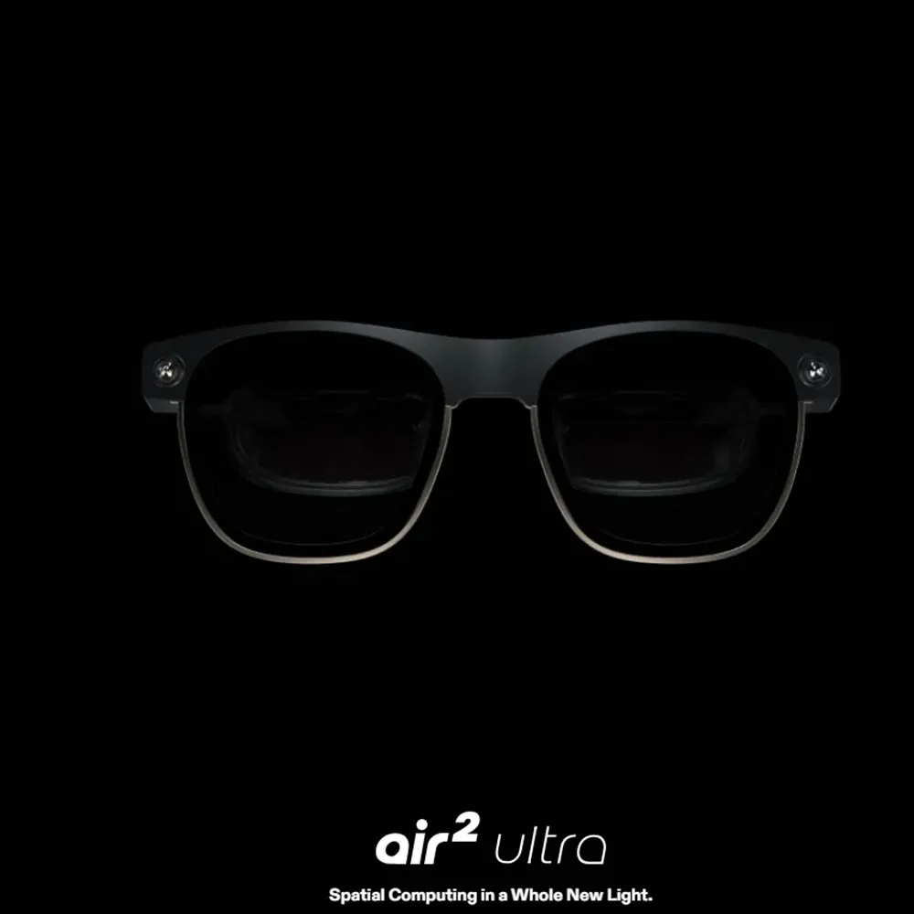 نظارات XREAL Air 2 Ultra Smart AR 6 DoF 52 °   نظارات Fov 4K 3D HD 385 بوصة Space Giant Screen Private Cinema 1080p View الذكية