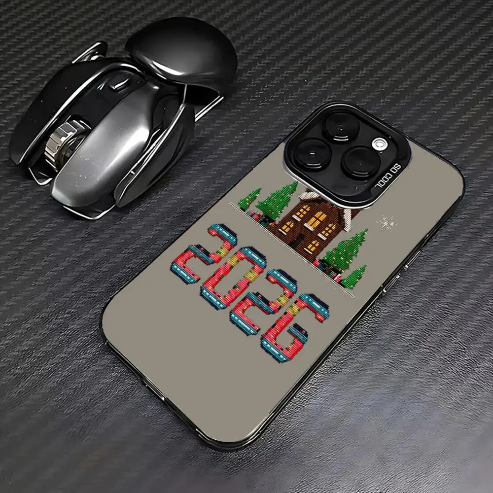 เคสโทรศัพท์ปีใหม่ 2026 เหมาะสำหรับ iPhone 17 16 15 14 13 12 11 Pro/Max/Plus ป้องกันการตกกระแทกและกันแรงสั่นสะเทือน