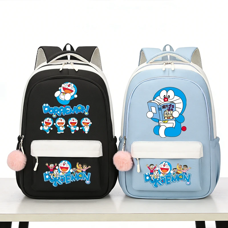 

Doraemon Student Backpack Boy Girl School Bag Anime Print Schoolbag Teenager Fashion Rucksacs Large Capacity Bag Travel Knapsack