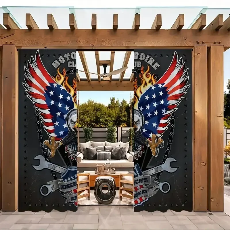 ستائر مطبوعة بعلم أمريكي، ستائر كيس عمود، 42*84، غرفة النوم وغرفة المعيشة، ديكور المنزل، ديكور الغرفة