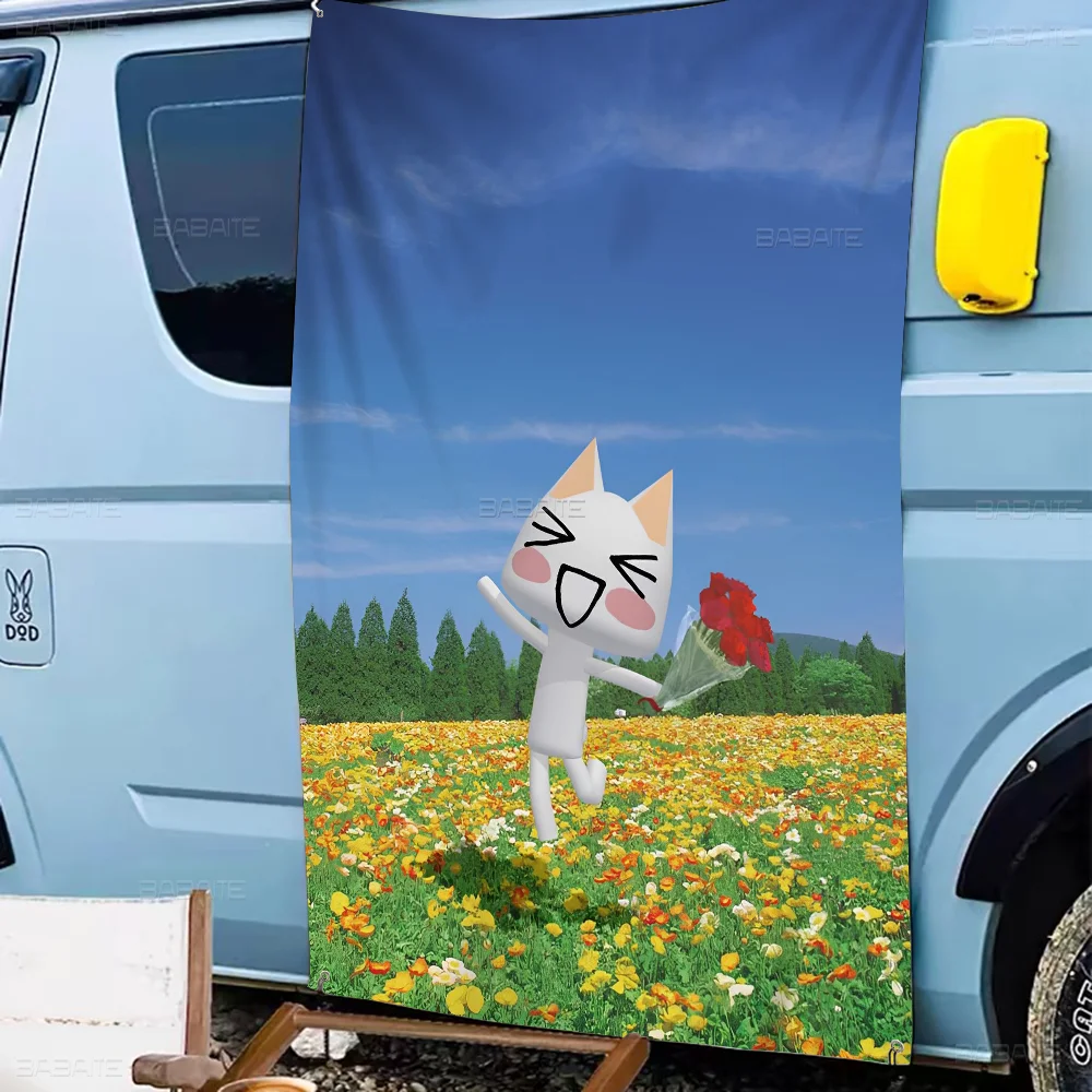 I-inoue Toro Cat DIY Flag For Family Group Photo Living Room Home Dorm Decor Wall Art Decor Banner