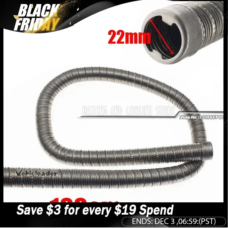 100cm Dual-layer Car Heater Exhaust Pipe Air Diesel Heater Exhaust Hose Tube Stainless Steel 22mm For Webasto Eberspacher