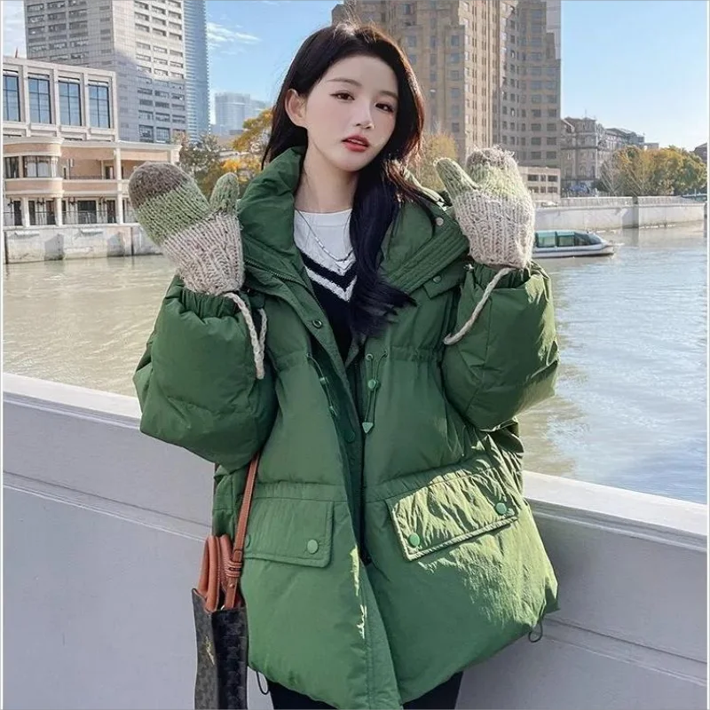 Parkas Winter Clothes Women Short Padded Jacket Woman New in Outerwears Elegant Hoodie Overcoat Loose Fashion Bread Coat