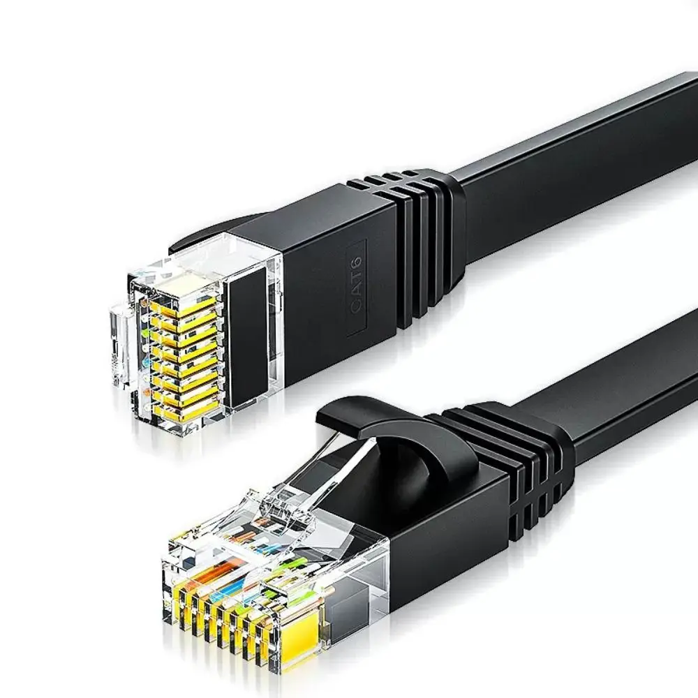 ใช้งานร่วมกับสายแพทช์สาย Ethernet Cat 6 250Hz ป้องกันการรบกวน Cat6 สาย Lan PVC สายแบน RJ45 สายแพทช์เครือข่าย