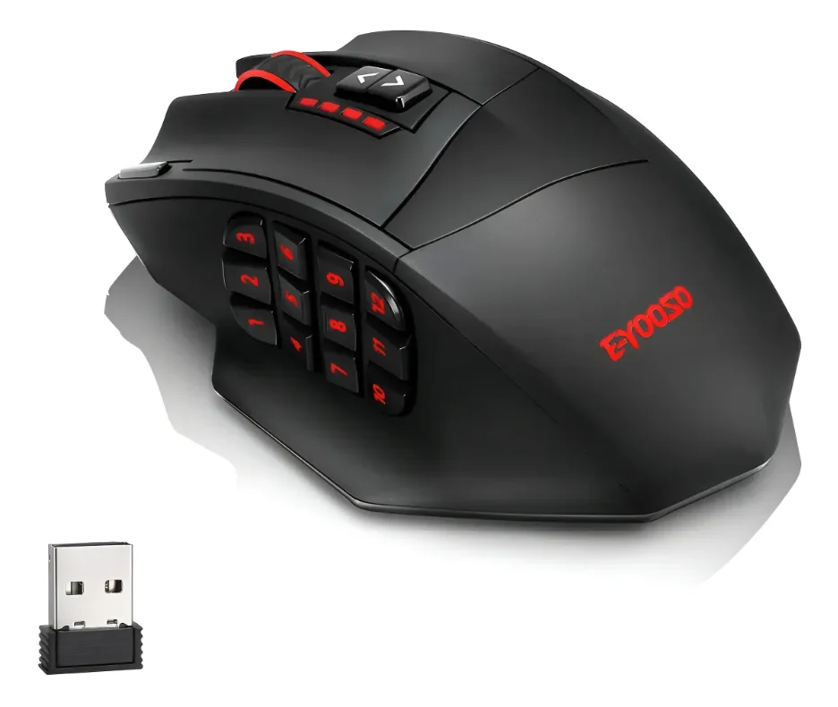 HUIOJIE-YOOSO X-33 2.4G Wireless Gaming Mouse, 16000 DPI 16 Programmable Buttons, RGB Optical Mice for PC Laptop Computer Gamers