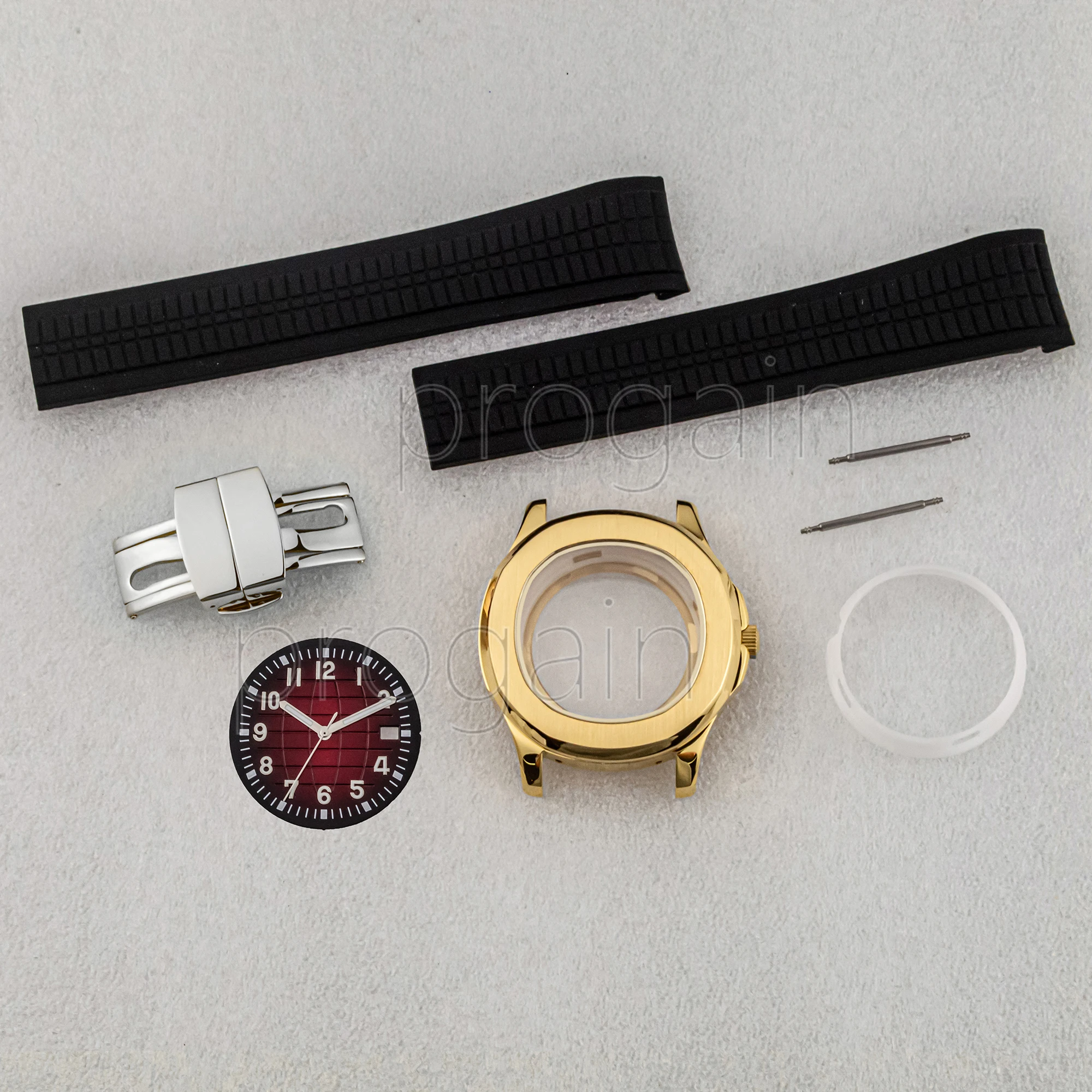 NH35 Case Stainless Steel Rubber Strap 32mm Dial 10ATM Waterproof for AQUANAUT Nautilus NH35 NH36 Movement 42mm Watchcase