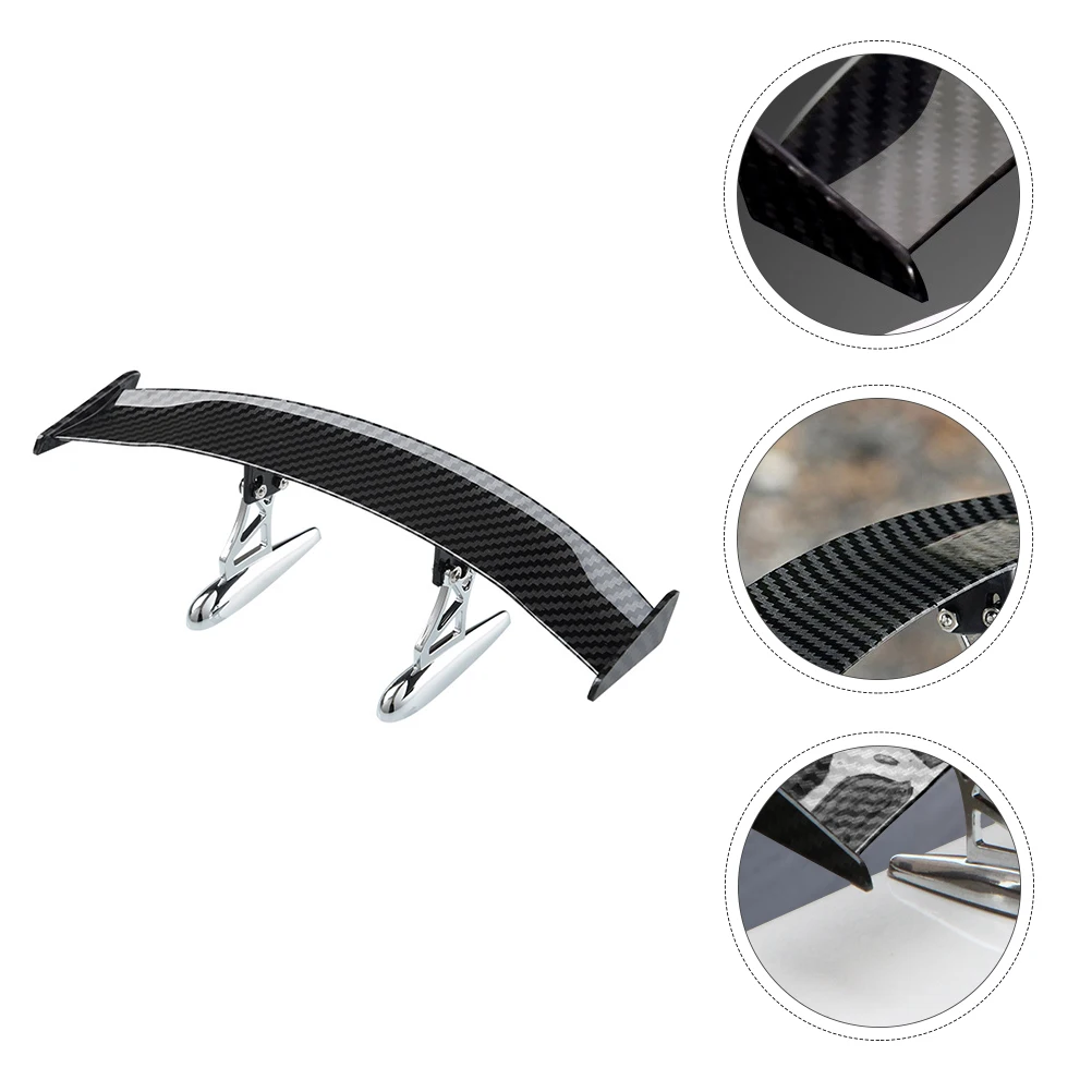 

1pc Mini Wing Abs Material Sturdy Durable Improved Handling High Speed Stability Simple Installation Rear Wing Spoiler Car