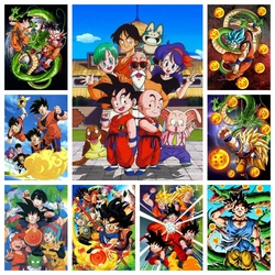 2024 New Dragon Ball 5D DIY Diamond Painting Mosaic Japanese Cartoon Cross Stitch Kits Embroidery Home Decor Prezent dla dzieci