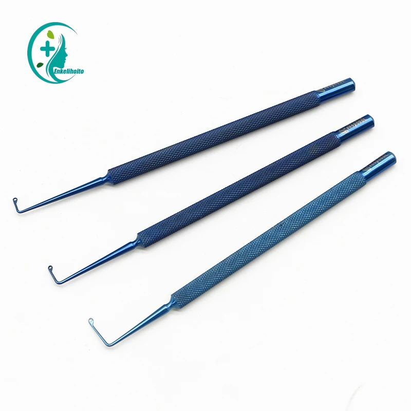 Ophthalmic micro instruments round head strabismus hook pulling hooks with holes without holes round head medical pulling hooks