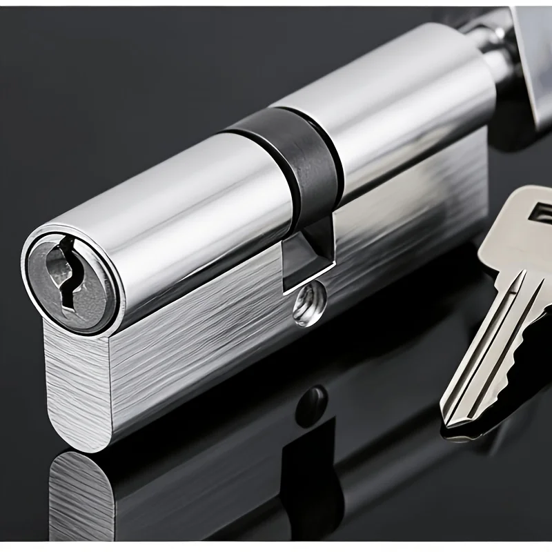 1Pc Door Handle Lock Cylinder, Comes with 3 Keys, Brushed Surface Finish, Safe and Reliable, Durable, Size 70mm/ 2.76 Inch; Metal Door Handle Lock Cylinder, Door Lock Replacement Parts, Suitable for Household Door Locks, Upgraded Anti-Theft Performance view 4