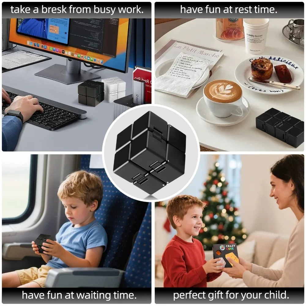 Infinity Cube Sensory Fidget Toy, Fidgeting Game for Kids and Adults, Cool Mini Toy for Stress and Anxiety Relief and Kill Time image 5