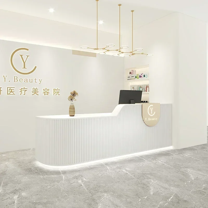 

newBeauty Salon Bar Cashier Clothing Store Arc Shop Modern Minimalist Reception Table Reception