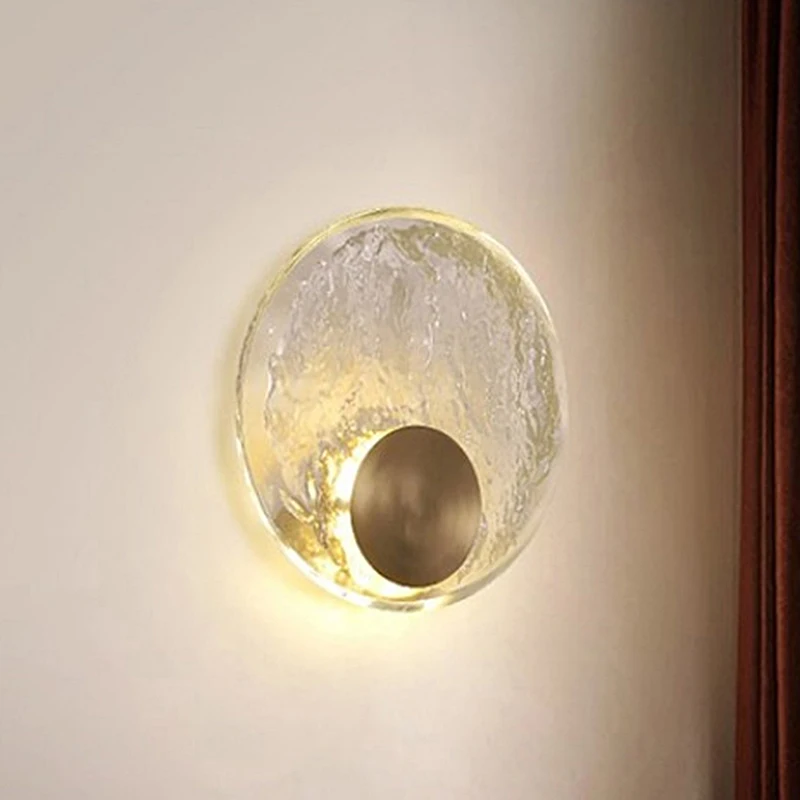 

Light Luxury Bedroom Water Ripple Bedside Wall Lamp Living Room Dining Room Simple Background Hotel Aisle Crystal Lighting