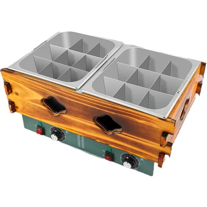 

Oden cooking machine commercial stall Malatang snack equipment smoked wood frame electric heating