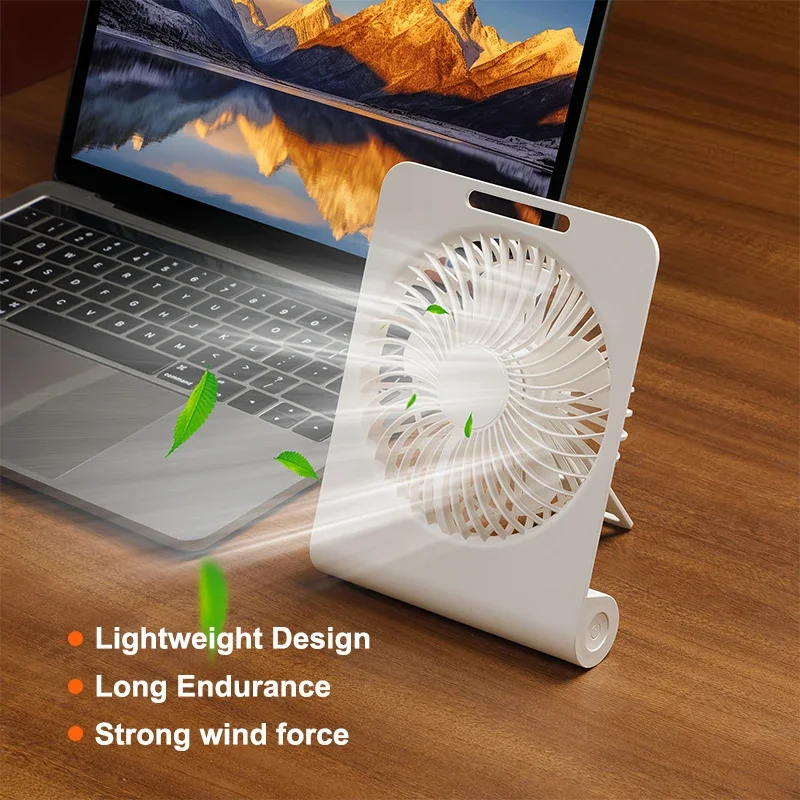 

Portable Small Desk Fan Ultra Quiet Table USB Rechargeable Cooling Fan With 4 Speed Powerful Wind For Offices Dormitory