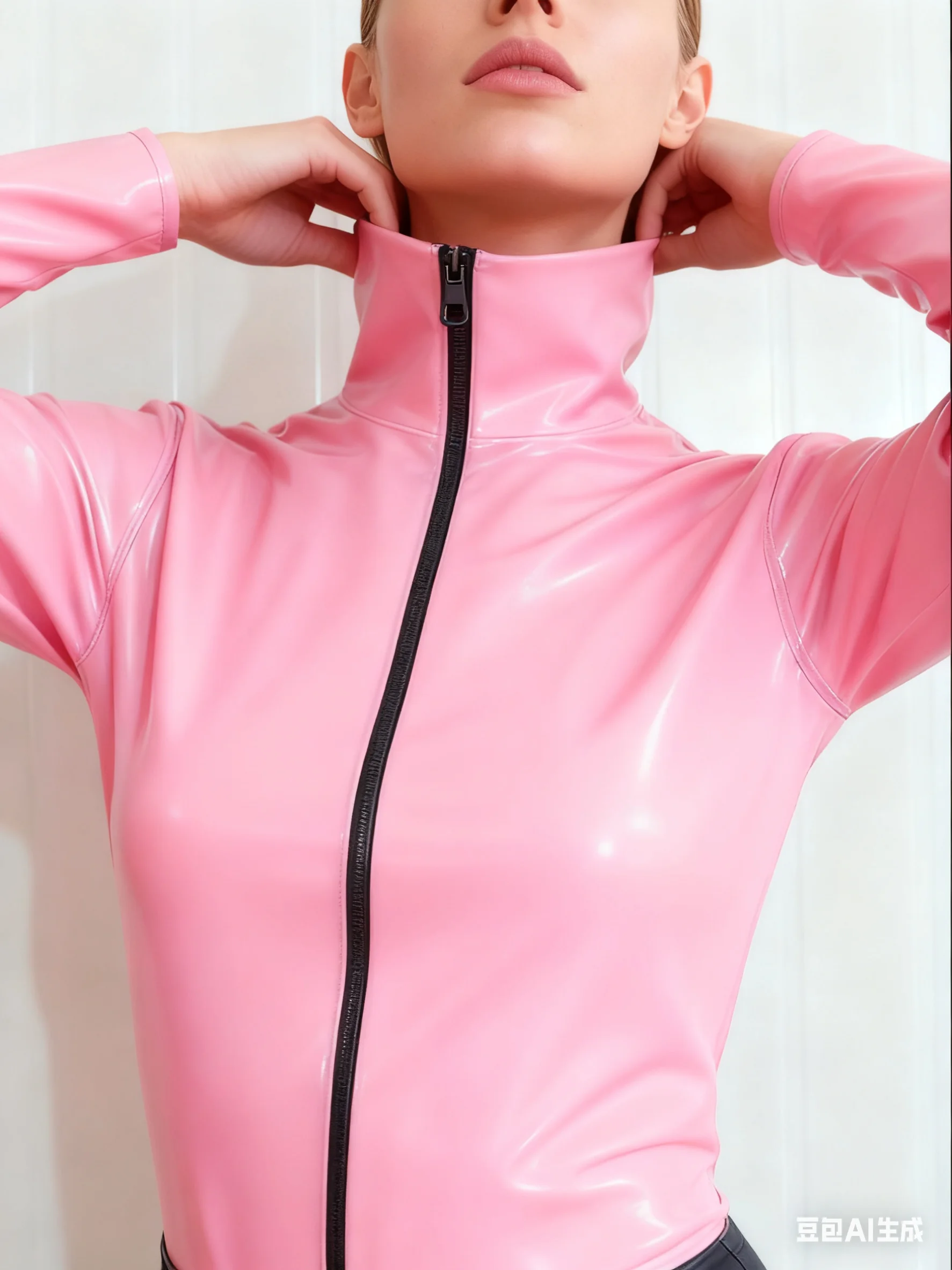 

Latex Rubber Catsuit Masquerade Handmade Custom Cosplay Suit Fashion Party Sports jacket Top