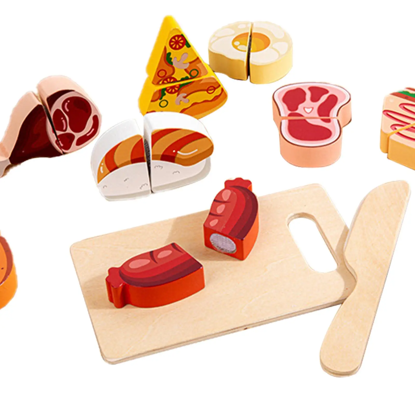 Wooden Cutting Play Food Toy Educational Toy Wooden Kitchen Puzzle Toy Wooden