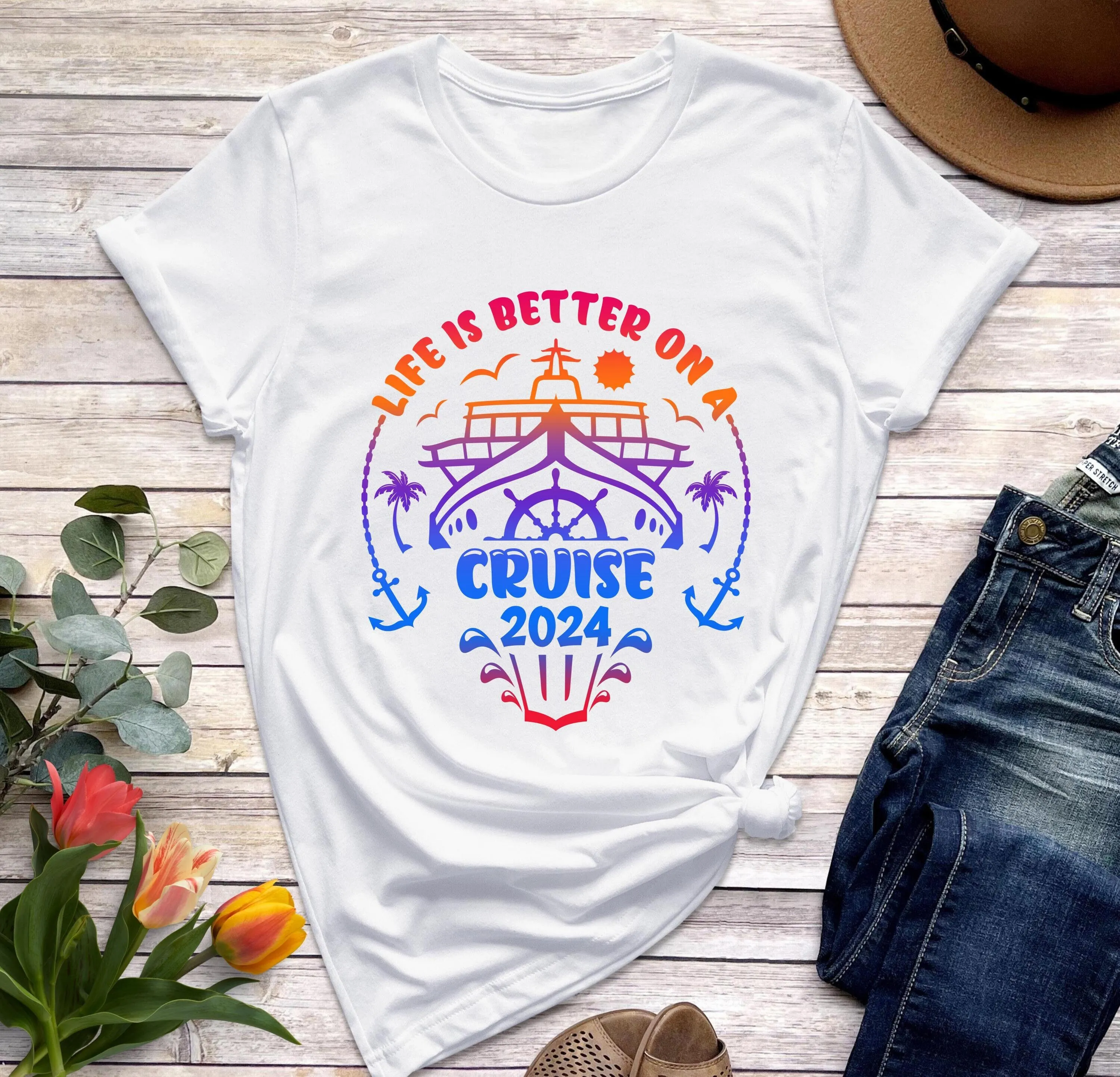 Life Is Better On A Cruise 2024 T Shirt Perfect Travel Family Matching Squad