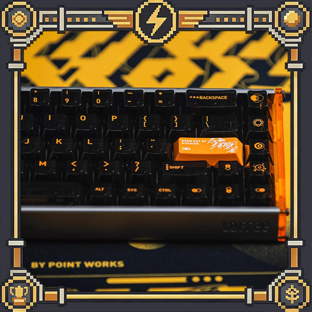 LeleLab x PointWorks Splinter PC Keycaps Black Transparent Keycap Original Factory Personalized Keyboard Keycaps ABS UV Process