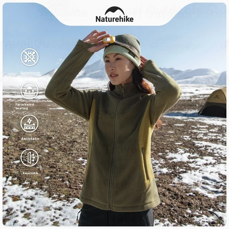 Naturehike Outdoor Women's Jacket Winter Heated Jacket Thermal Polar Fleece Liner Fleece Coat Camping Hiking Clothing Female