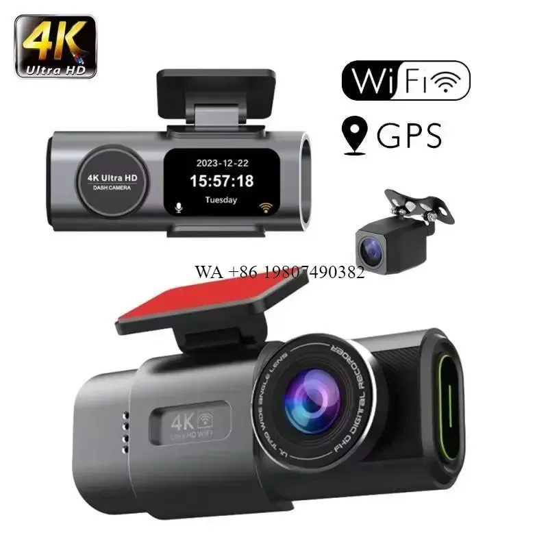 wmwmnu 4K Car Black Box with Night Vision GPS Tracking Wifi G-Sensor Motion Detection Dash Cam Features