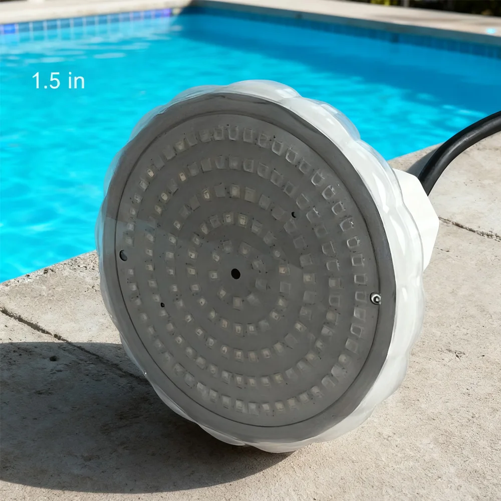 

1.5“ RGB Pool LED 15W Resin Filled Waterproof 12V AC Switch on/off Control Cold White