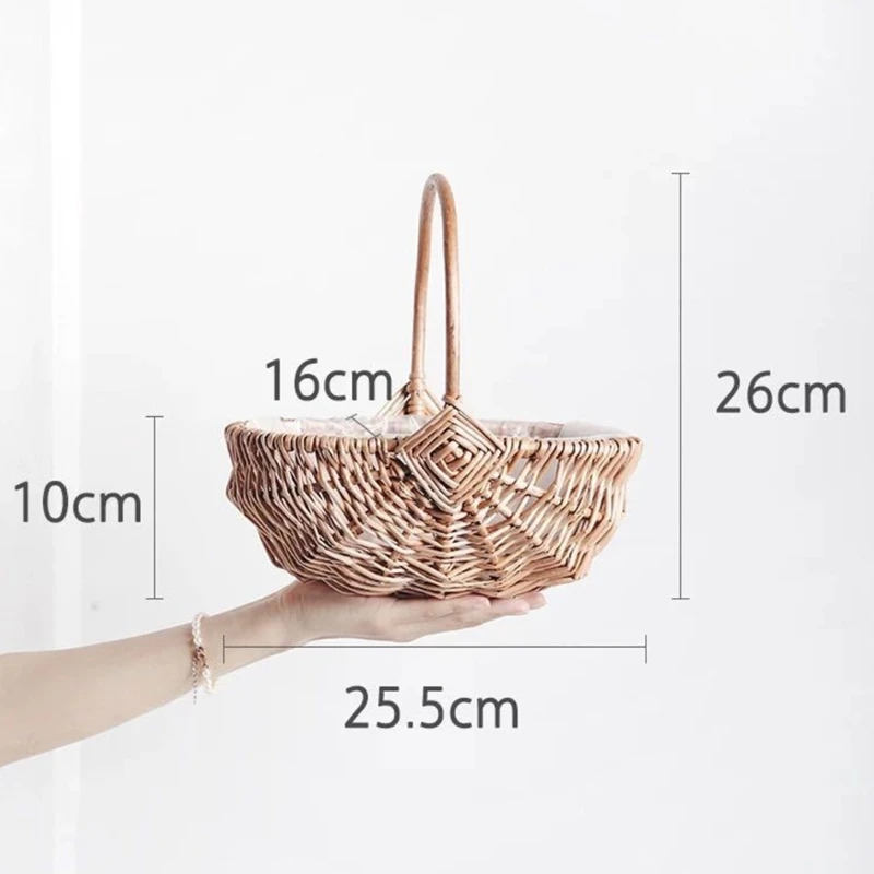 Giỏ hoa dệt tay có tay cầm Đồ tổ chức đa năng Trang trí gia đình