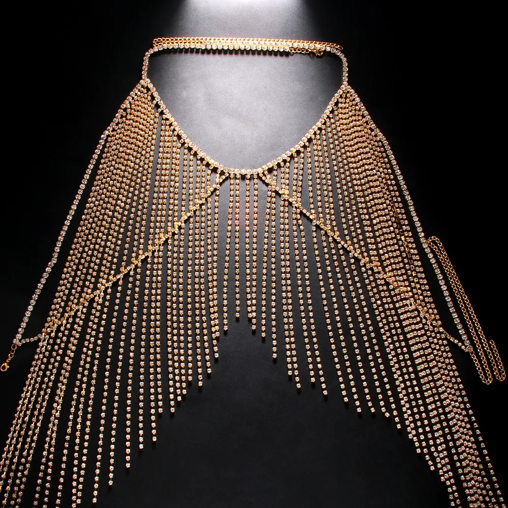 Body Jewelry Woman Fashion Sexy Sling Tassel Chest Chain Trend Rhinestone Body Chain Bikini Night Club Party Bra Chain view 5