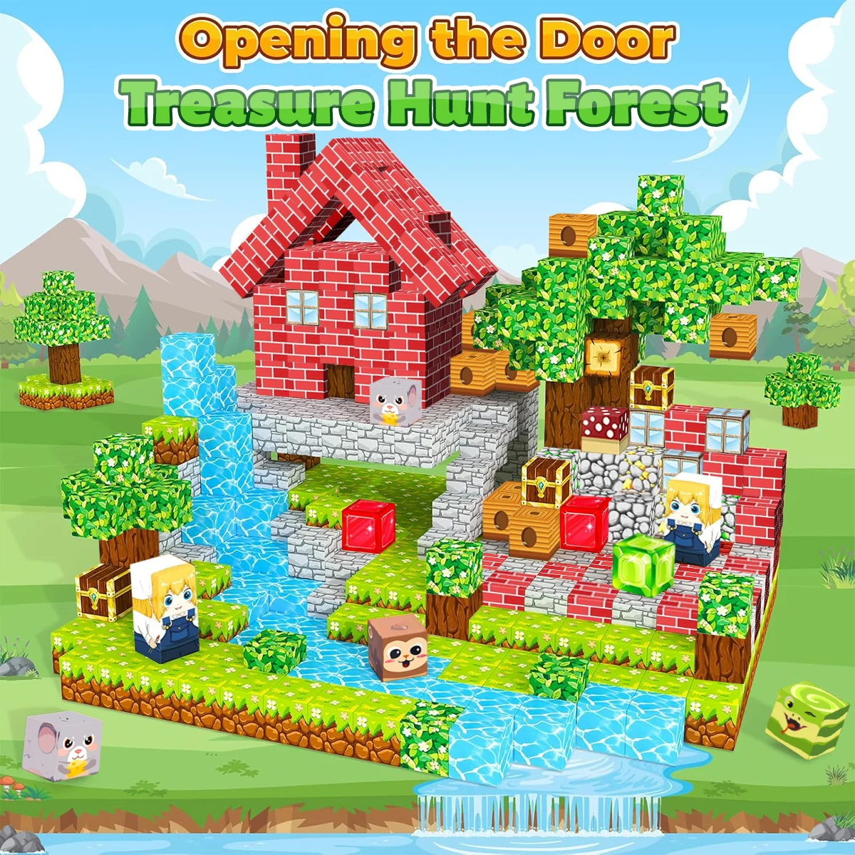 Magnetic Building Blocks 60-160PCS Magnet Cube Set for Boy Girl Kid Age 3+ DIY Model Children Stem STEM Sensory Toy Gift