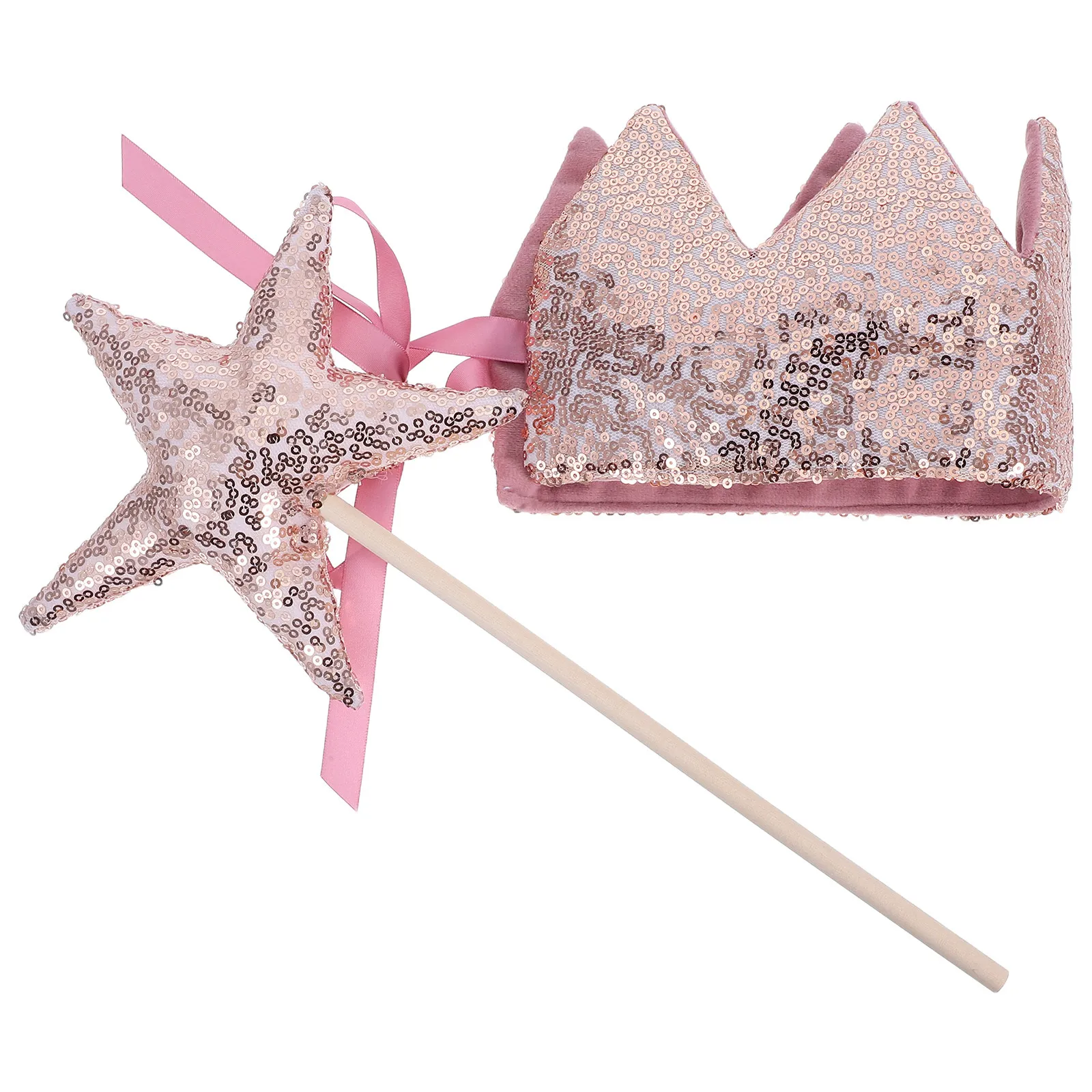 1Set Children Party Decoration Princess Wand Glitter Fairy Birthday Stage Performance Dress-Up Accessories