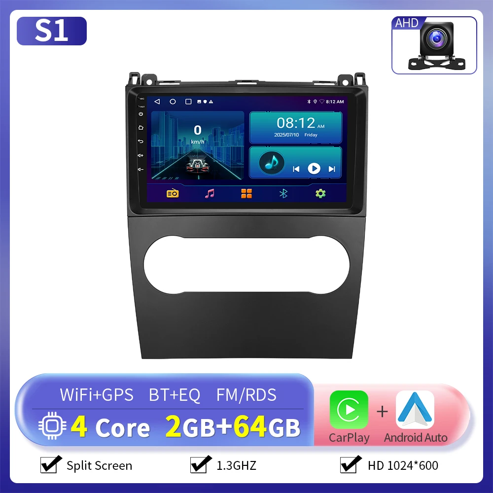 Camecho Autoradio Draadloze CarPlay Android Auto Voor Mercedes-Benz B-Klasse/A-Klasse 2008-2011 Auto Intelligente Systemen GPS 4G Wifi - afbeelding 1