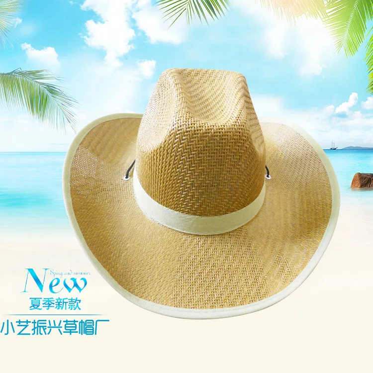 

Трава в старом стиле, ручная работа, ковбойская шляпа, модный универсальный солнцезащитный козырек, плетение соломенной шляпы с большим краем